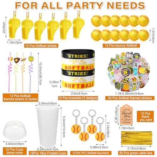 Softball Party Favors Set - Softball Style for Birthdays & Events
