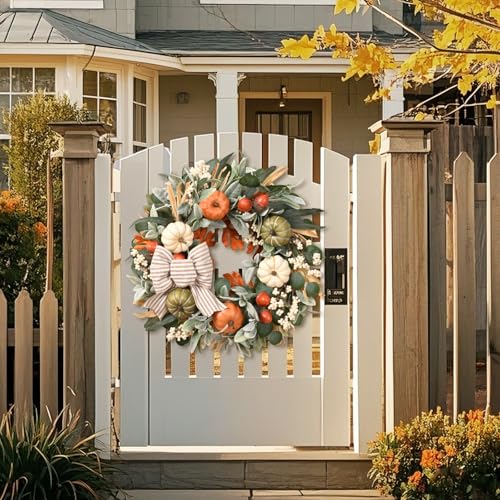 2-Pack 22-Inch Autumn Fall Wreaths for Front Door Home Decor - Fall Decorations