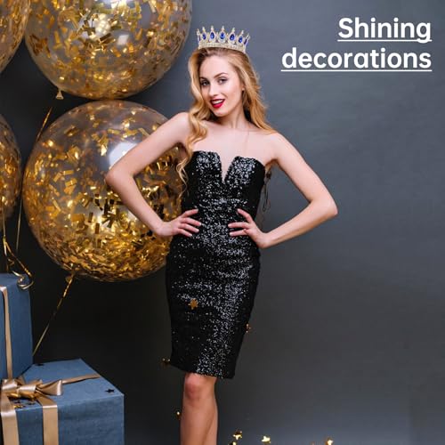 Women’s Queen Tiara Crown for Weddings Birthday Party Decorations Blue