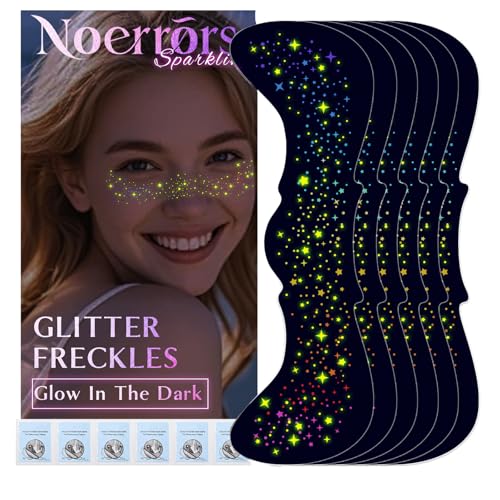 Rainbow UV Glow Freckles Tattoo Set A for Party & Night Events