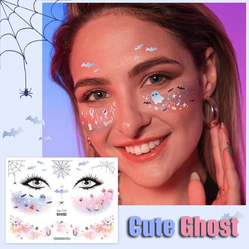 Halloween Temporary Face & Body Tattoos for Kids Adults 10 Sheets Party Favors