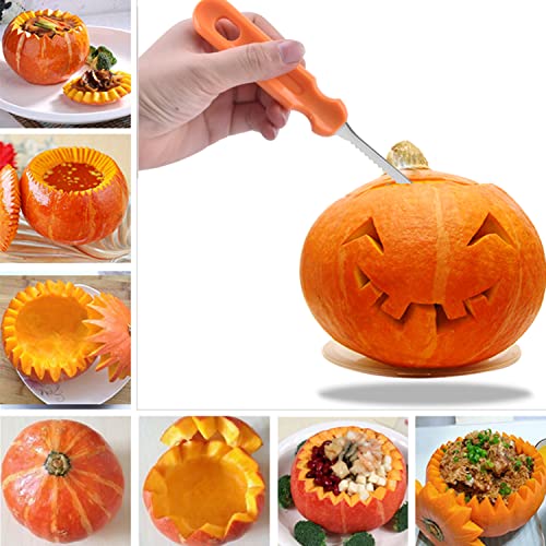 Elmchee White Pumpkin Carving Tools Set 13-Piece Professional Stainless Steel Kit with Handlebag