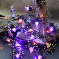 Battery-Powered Spooky Glowing Spider Halloween Lights - Waterproof 10FT String with 15 3D Spiders & Remote