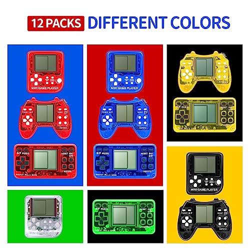 Video Game Keychain Set - 18 Retro Gaming Favors for Kids & Teens