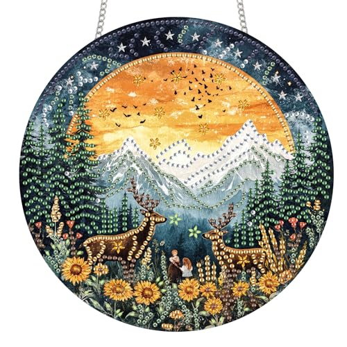 Eel Landscape Hanging Diamond Art Kit - 8x8 Inch Pearl Suncatcher & Wall Decor
