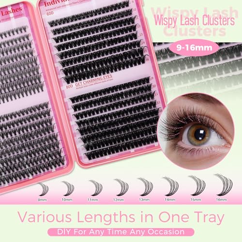 Wispy Lash Clusters Set 4 Styles 640pcs Natural Eyelash Extensions - 20D+40D+60D+80D Variation