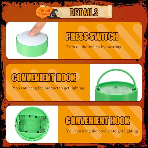 Halloween Pumpkin LED Lights Set - Green, Orange, Purple with Remote & Modes