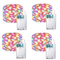 Multicolor LED Fairy Lights 16ft Battery Operated 2 Modes - 4 Pack