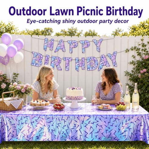 Kpop Birthday Party Decorations Set with Banner and Tablecloth - Lightning Theme