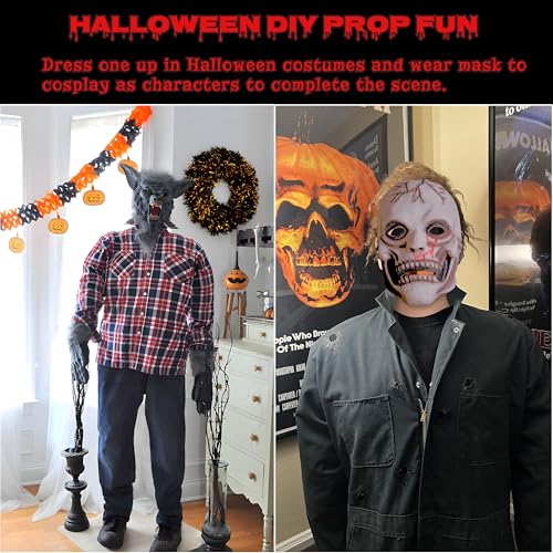 Halloween Inflatable Props Set - 4 Life-Size Outdoor Decorations with Tattoos