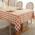Orange Buffalo Plaid Tablecloth 60x75 Inch Rectangular Checkered Gingham Cotton Linen Farmhouse Style