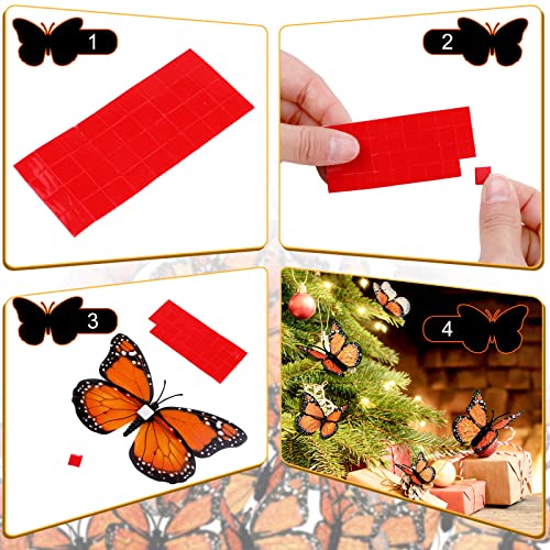 Magnetic Monarch Butterfly Wall Decals - 48 Pieces, Orange, 4 Sizes - Halloween & Autumn Decor
