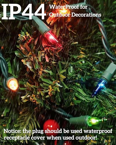 Multicolor Christmas Lights 100 Count Connectable Incandescent String 21 Feet UL Certified