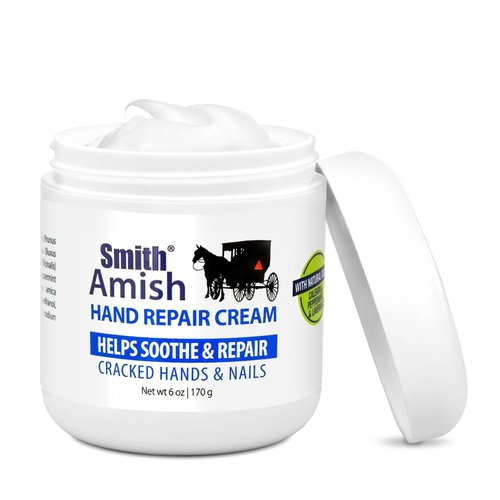 Smith Amish 6oz Hand Repair Cream - Moisturizing Formula with Glycerin, Lavender, Calendula - Soothes, Revitalizes, and Nourishes Dry, Rough Hands - Ultimate Hydration and Repair Solution