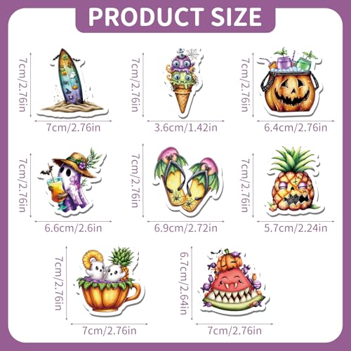 Summer Ween Party Decorations - 24 Pcs Summer Halloween Cupcake Toppers - Variation of THIS listing