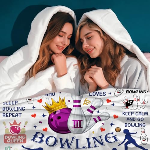 Bowling Themed Blanket Gifts for Women & Adults - 50x40 Inches - Bowling Accessories