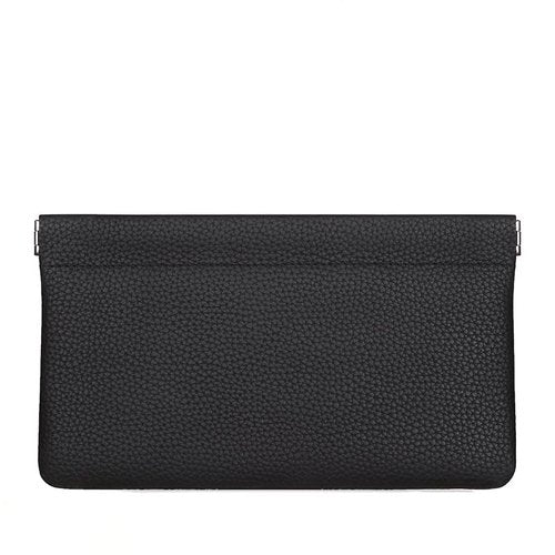 Genuine Leather Pocket Cosmetic Bag for Purse,Coin Purse Lipstick Cosmetic Accessories Travel Pouch for Storage Waterproof Portable No Zipper Self-closing Small Makeup Pouch (Black)