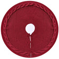Red Tree Skirt 36 Inch Burgundy Knit Rustic Christmas Decor - Variation of THIS listing
