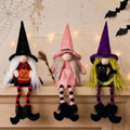 Halloween Witch Gnome Plush Decorations - 3PCS Long Leg Elf Set for Home & Party