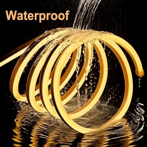 Warm White LED Neon Rope Lights 32.8ft Waterproof Connectable Strip for Indoor Outdoor Use