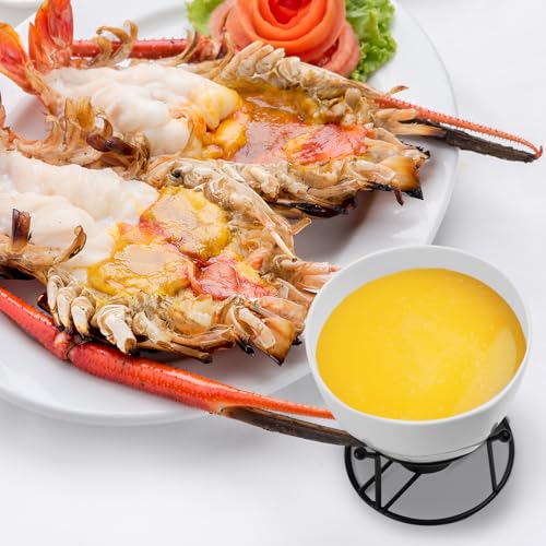 12.8oz Ceramic Butter Warmer for Seafood with Stand & Tealight Candles - Melter Set