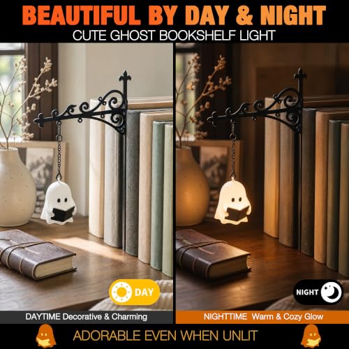 Vinspire Ghost Bookshelf Lantern - Reading Light for Shelves, 2PCS - Halloween Decor