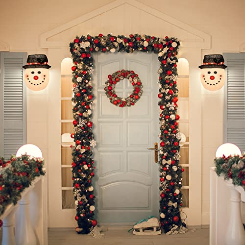 Snowman Head Porch Light Cover Set - 11 Inch Christmas Holiday Decor, 2 Pack