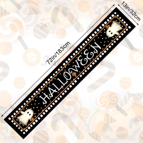 Halloween Ghost Table Runner 13x72 Inch - Funny Cute Holiday Decor