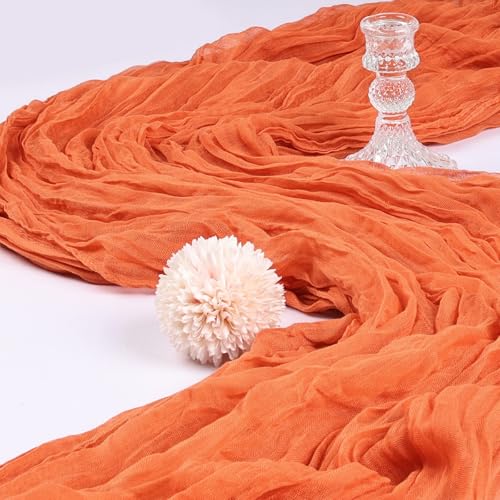 Orange Cheesecloth Table Runner 12 Pack 10Ft - Boho Wedding Decor