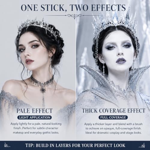 White Face Paint Stick for Halloween & Cosplay - Waterproof, Matte, Skin-Friendly