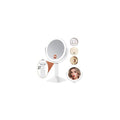 Glowtop Lighted Makeup Mirror with Lights, Height Adjustable 30X Magnifying Vanity Mirror with 4000mAh Rechargeable Battery & 3 Colors Dimming Light for Desktop Bathroom Bedroom