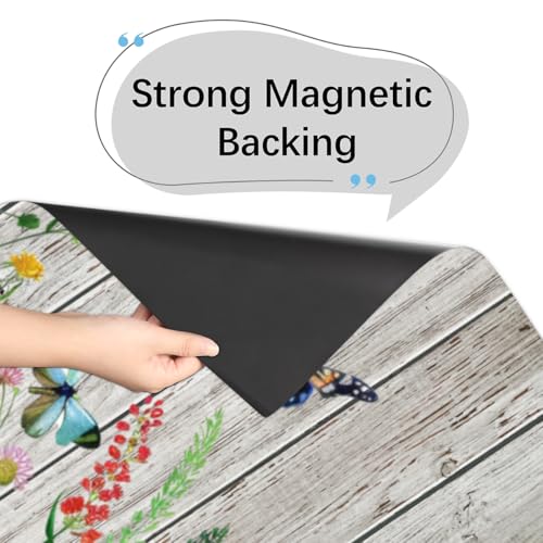 Wildflower Wood Dishwasher Magnet Cover A5 - Scratch-Resistant Trimmable Kitchen Appliance Decor