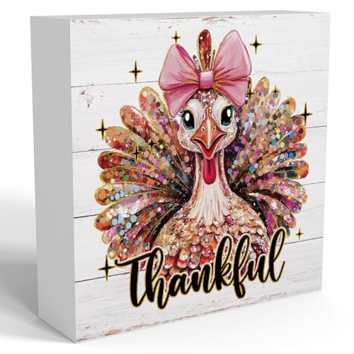Thanksgiving Wooden Box Sign - Fall Decor for Indoor Home & Party - Turkey 2