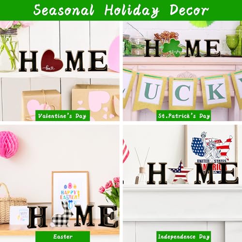 Interchangeable Wooden Home Sign with Seasonal Icons - Farmhouse Decor