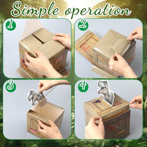 12 Pack Dinosaur Party Boxes - Dinosaur Theme Centerpieces for Birthday & Halloween