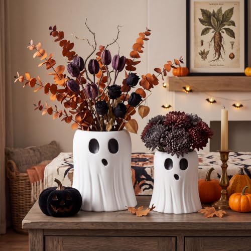 Halloween Ghost Ceramic Vase Set - Large Eerie Decor for Home & Parties