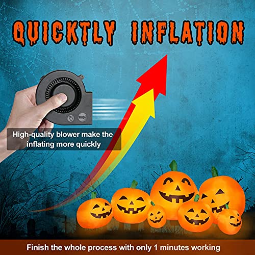 7.5 Ft Inflatable Pumpkin Halloween Yard Decoration with LED Lights - Outdoor Indoor