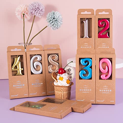 Pink Number Birthday Candles - 2.76 Inch Elegant Cake Number 4 - Party Celebration