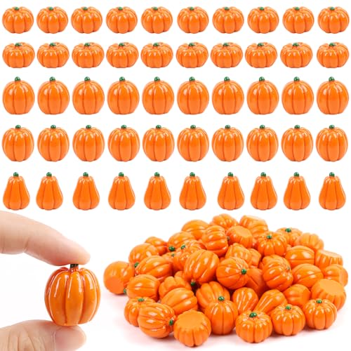 Mini Resin Pumpkins Set for Fall Halloween Thanksgiving Crafts - 50 Pieces