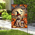 Halloween Garden Flag 12x18 Dog Cat Pumpkin Welcome - Variation 08