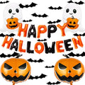 Halloween Balloons & Wall Stickers Party Decor Set - Pumpkin, Ghost, Bat