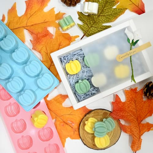 Pink Blue Pumpkin Silicone Mold for Halloween & Fall Chocolate Candy Baking - 2 PCS