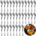 Black Skeleton Hand Cocktail Picks - 100 Pcs Halloween Swizzle Sticks