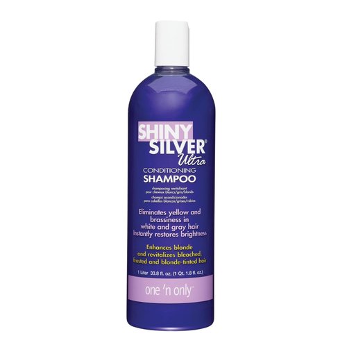 One 'n Only Shiny Silver Purple Shampoo - Argan Oil Toning for Blonde & Gray Hair - Moisturizes & Reduces Brassiness (1 Liter)