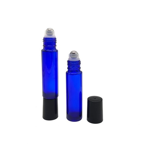 BEGIKET 24 Pack Essential Oil Roller Bottles, 10ml Cobalt Blue Roller Bottles with Stainless Steel Roller Balls Leak Proof Roll on Bottles for Travel Perfume Essential Oi