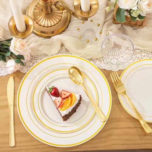 350-Pack Ivory Disposable Plates for 50 Guests - Thanksgiving & Wedding Party Set Variation of THIS listing