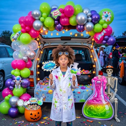 Science Party Balloon Arch Banner Kit with 119 Balloons & Photo Props