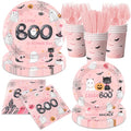 Pink Halloween Baby Shower Dinnerware Set - Plates Napkins Cups for Girl Party