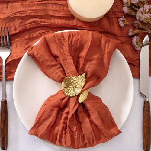 Terracotta Burnt Orange Cloth Napkins Bulk Set of 20 - Elegant Table Linens