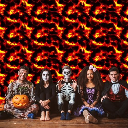 Lava Floor Runner Carpet with Cutter Box for Halloween Party Decor